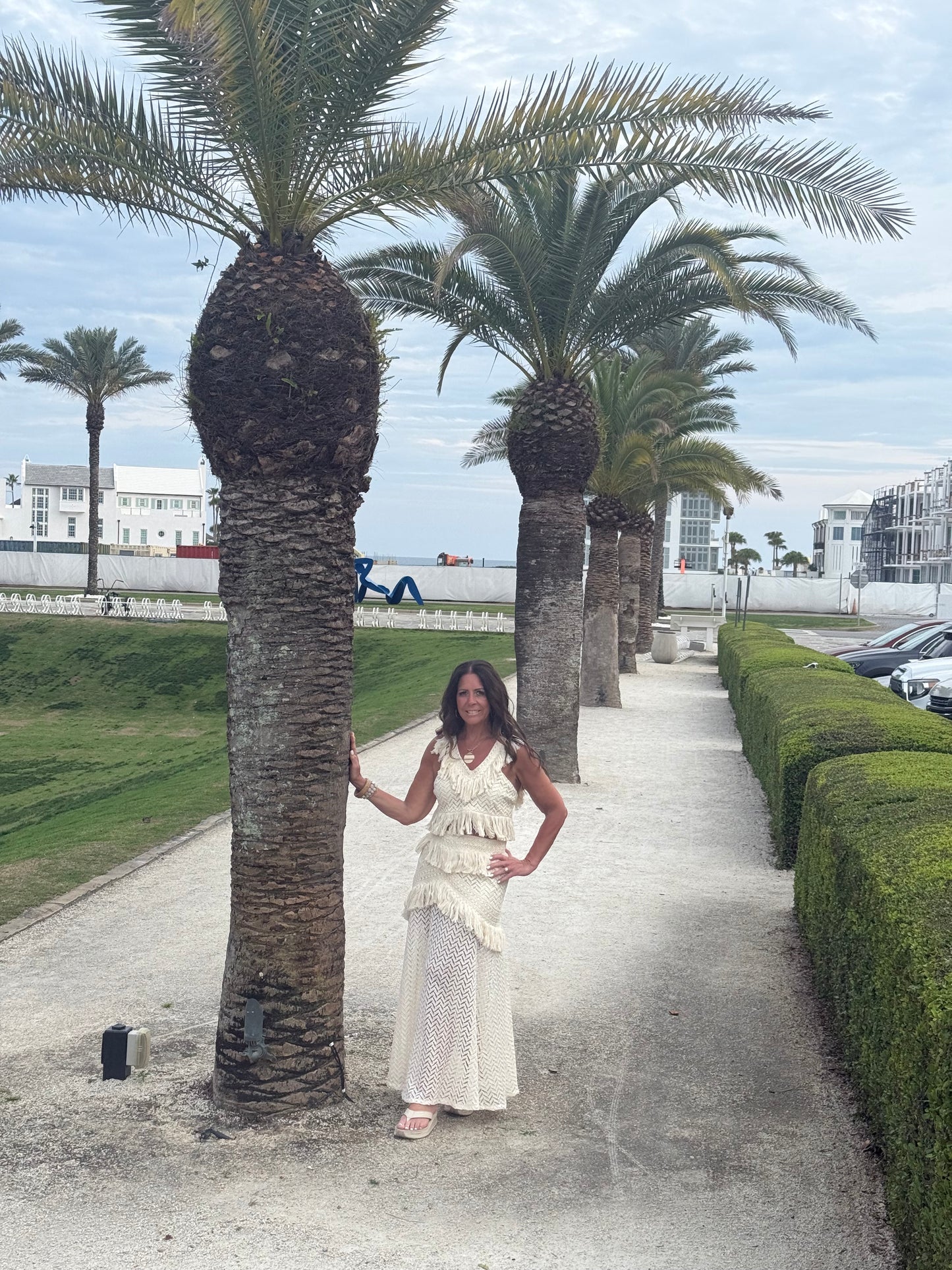 Crochet Fringe Crop Top & Maxi Skirt Set