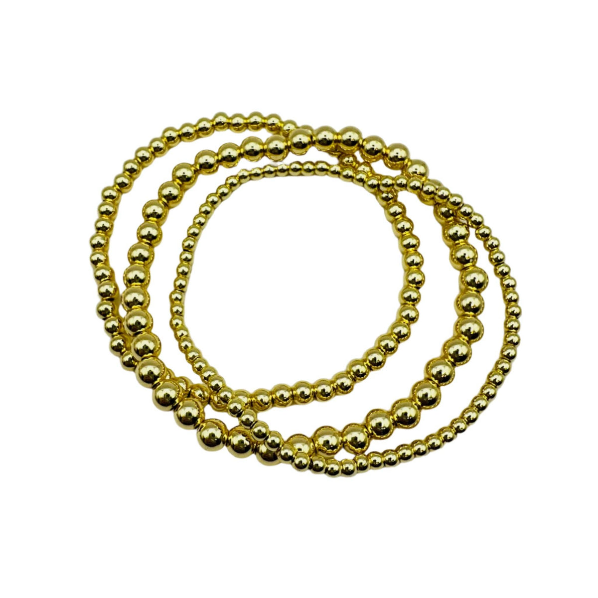 Stretch Bead Bracelet-Gold