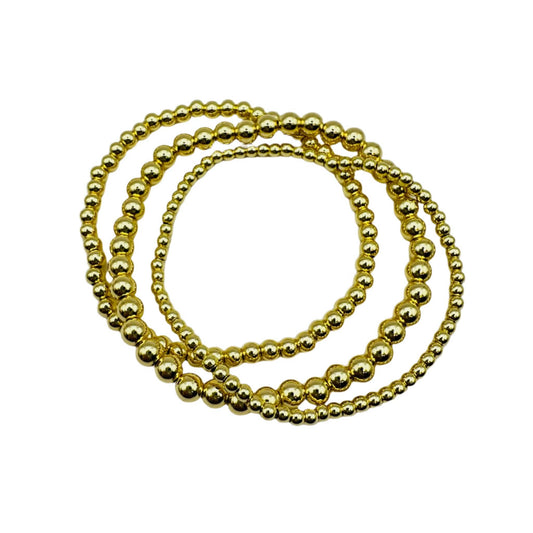 Stretch Bead Bracelet-Gold