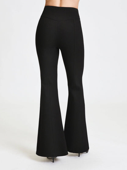 Black flared pants on a white background
