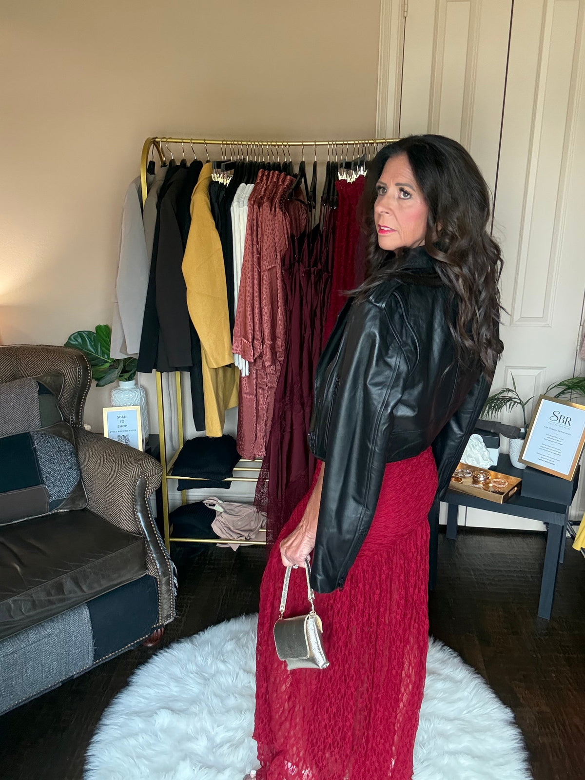 Red ruched strapless lace maxi dress