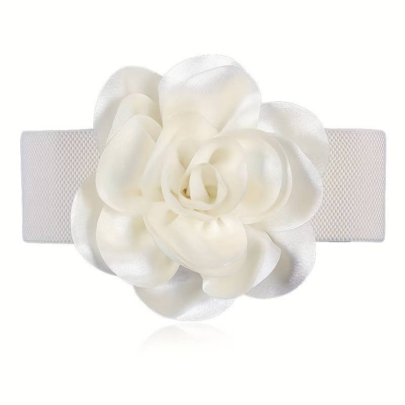 White flower headband on a white background