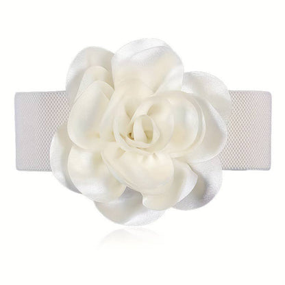 White flower headband on a white background