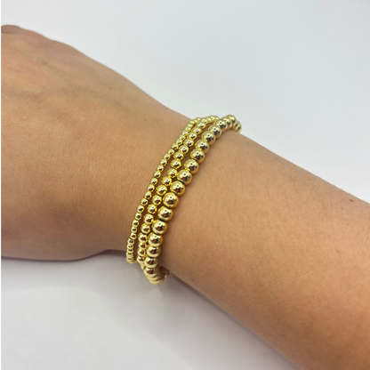 Stretch Bead Bracelet-Gold